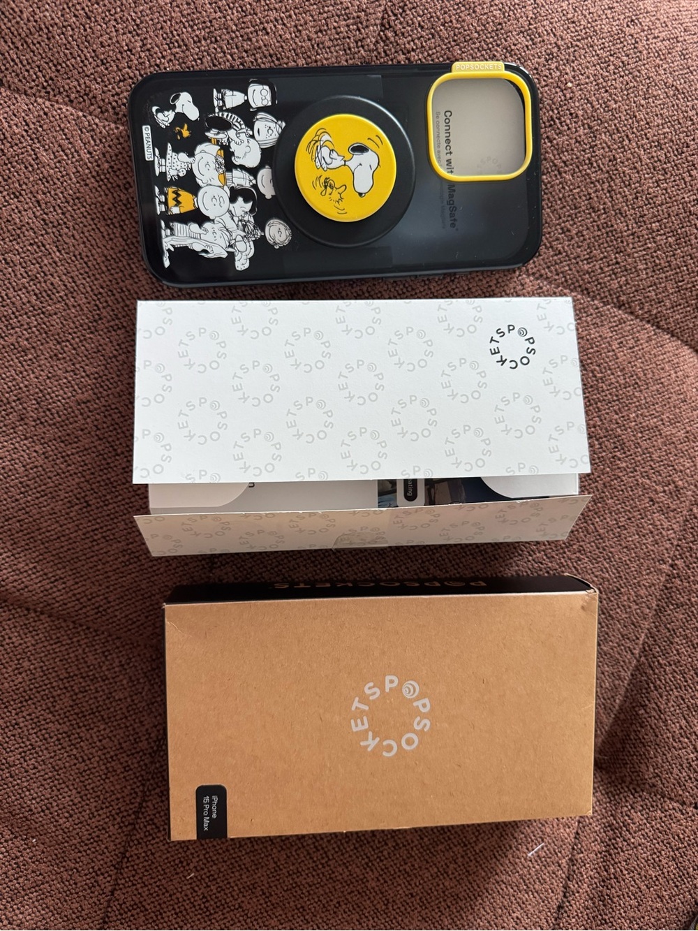 PopSocket PopGrip Snoopy Phone Grip and Case Accent - Black and Yellow